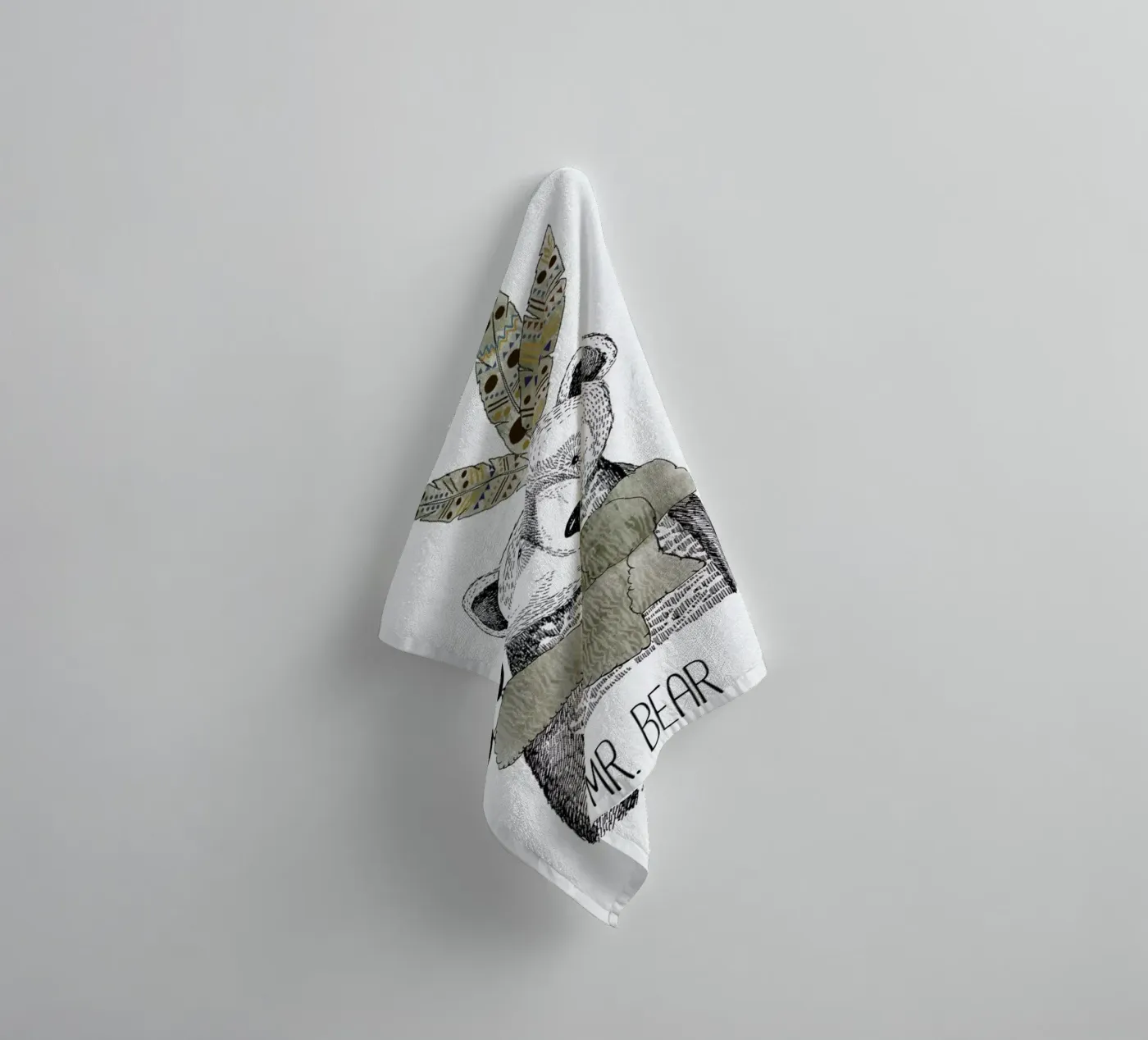 Mr Bear towel by Sabrina Ziegenhorn