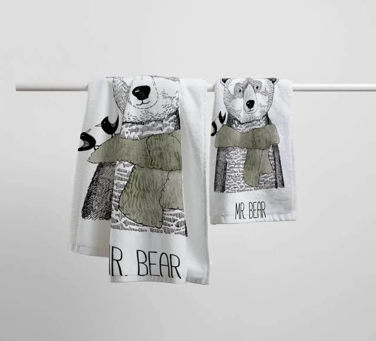 Mr Bear towel by Sabrina Ziegenhorn