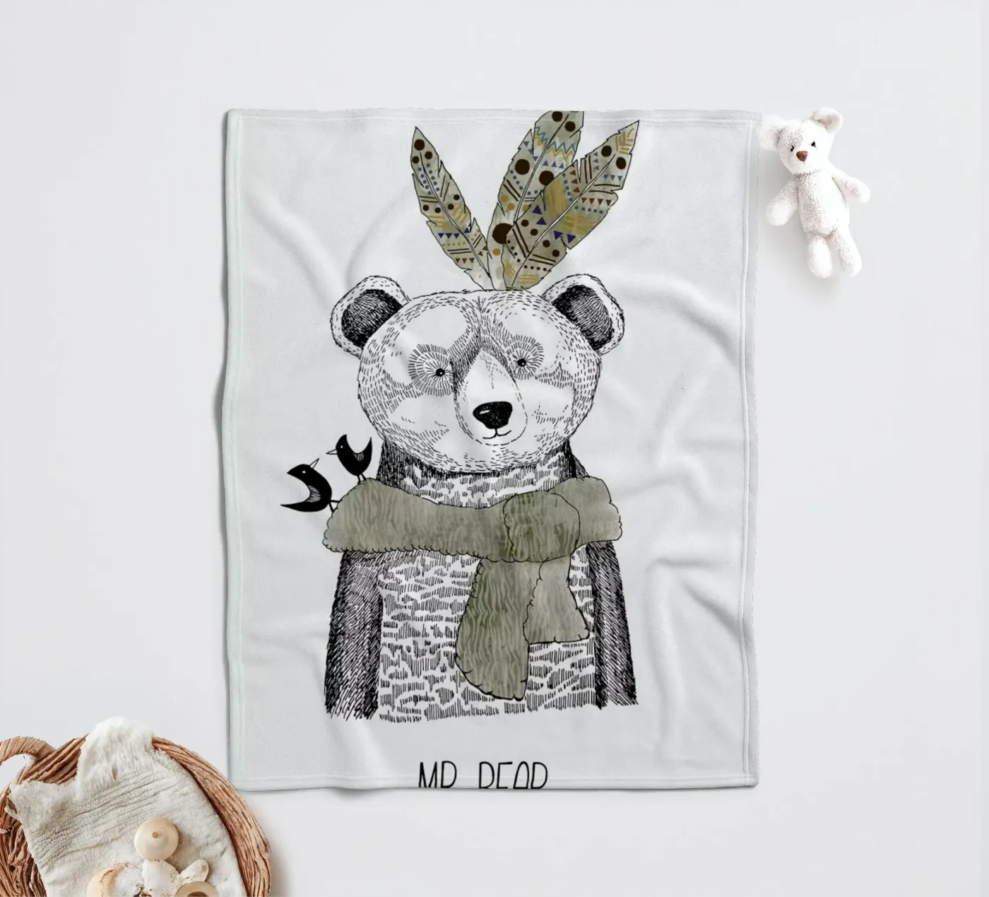 Mr Bear Fleecedecke von Sabrina Ziegenhorn