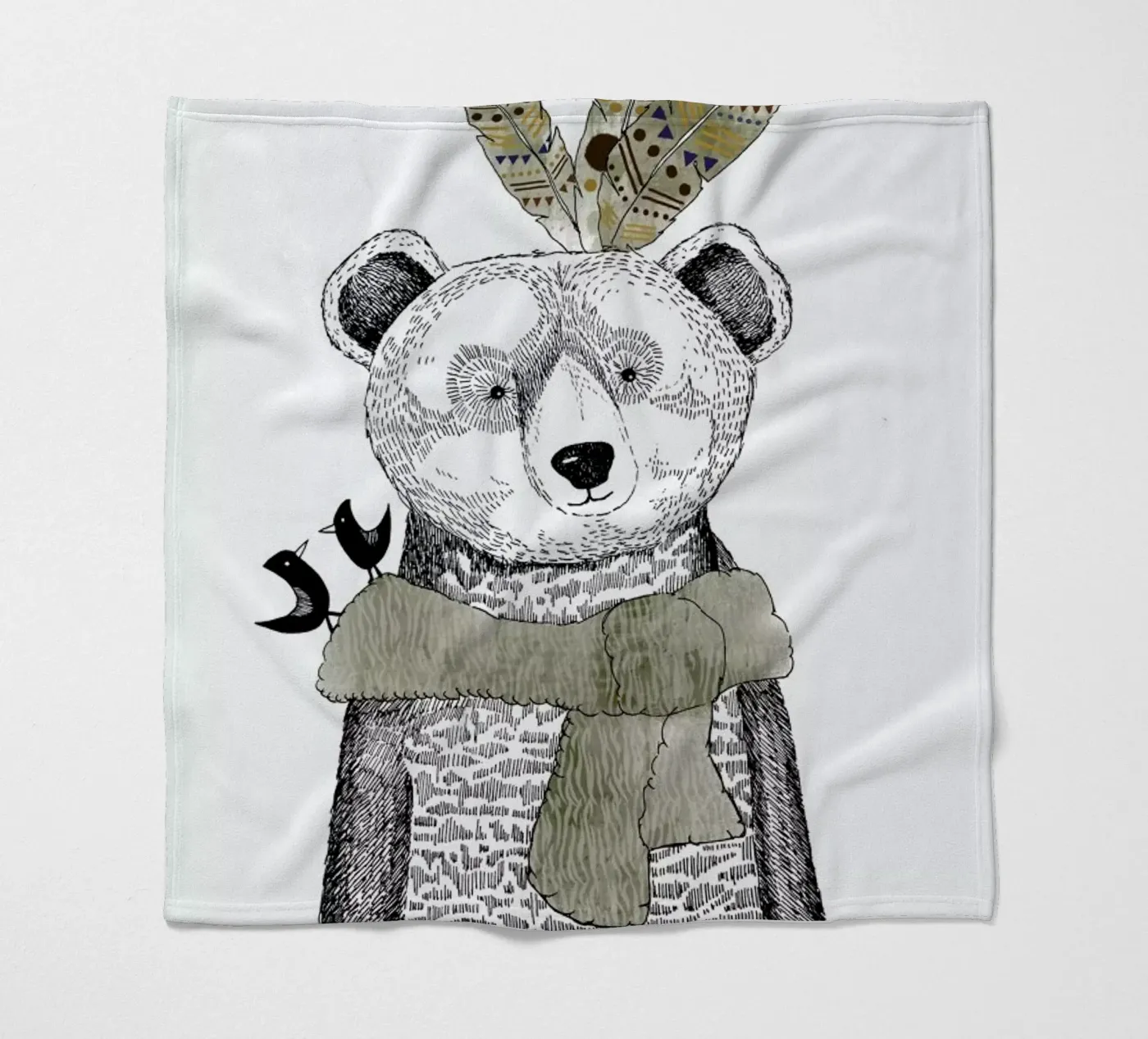 Mr Bear fleece blanket by Sabrina Ziegenhorn