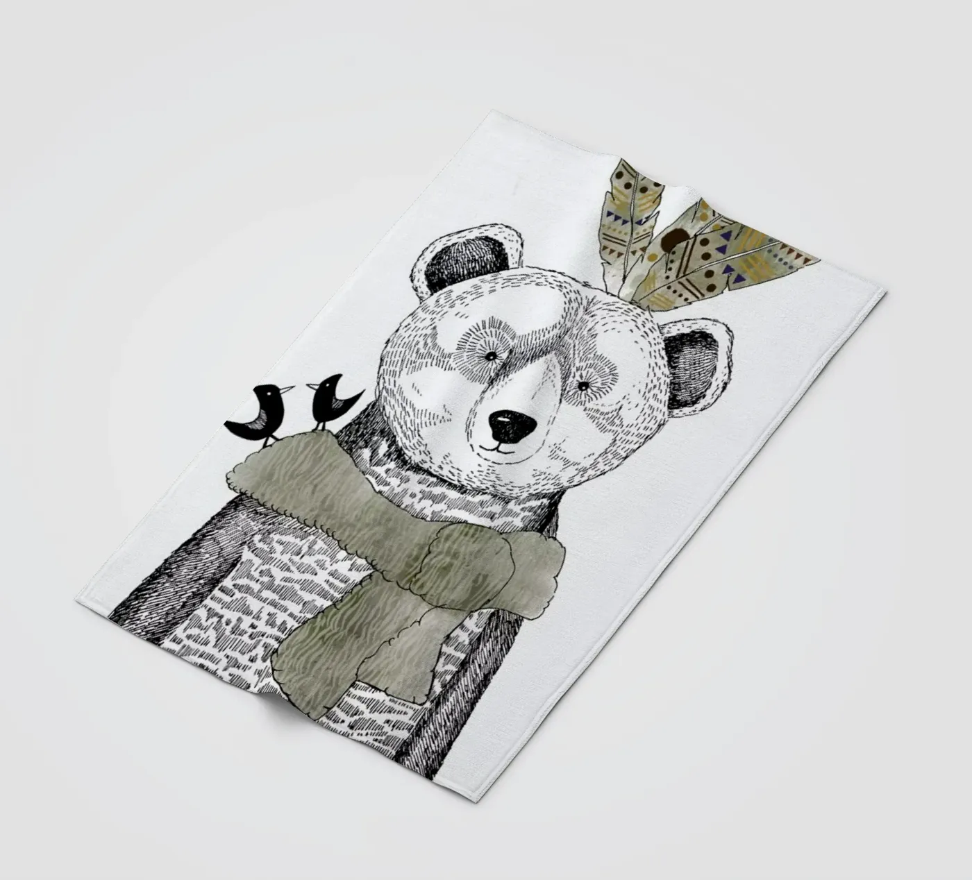 Mr Bear fleece blanket by Sabrina Ziegenhorn