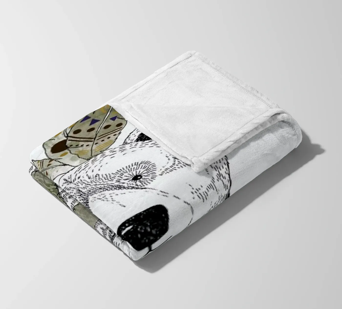 Mr Bear fleece blanket by Sabrina Ziegenhorn