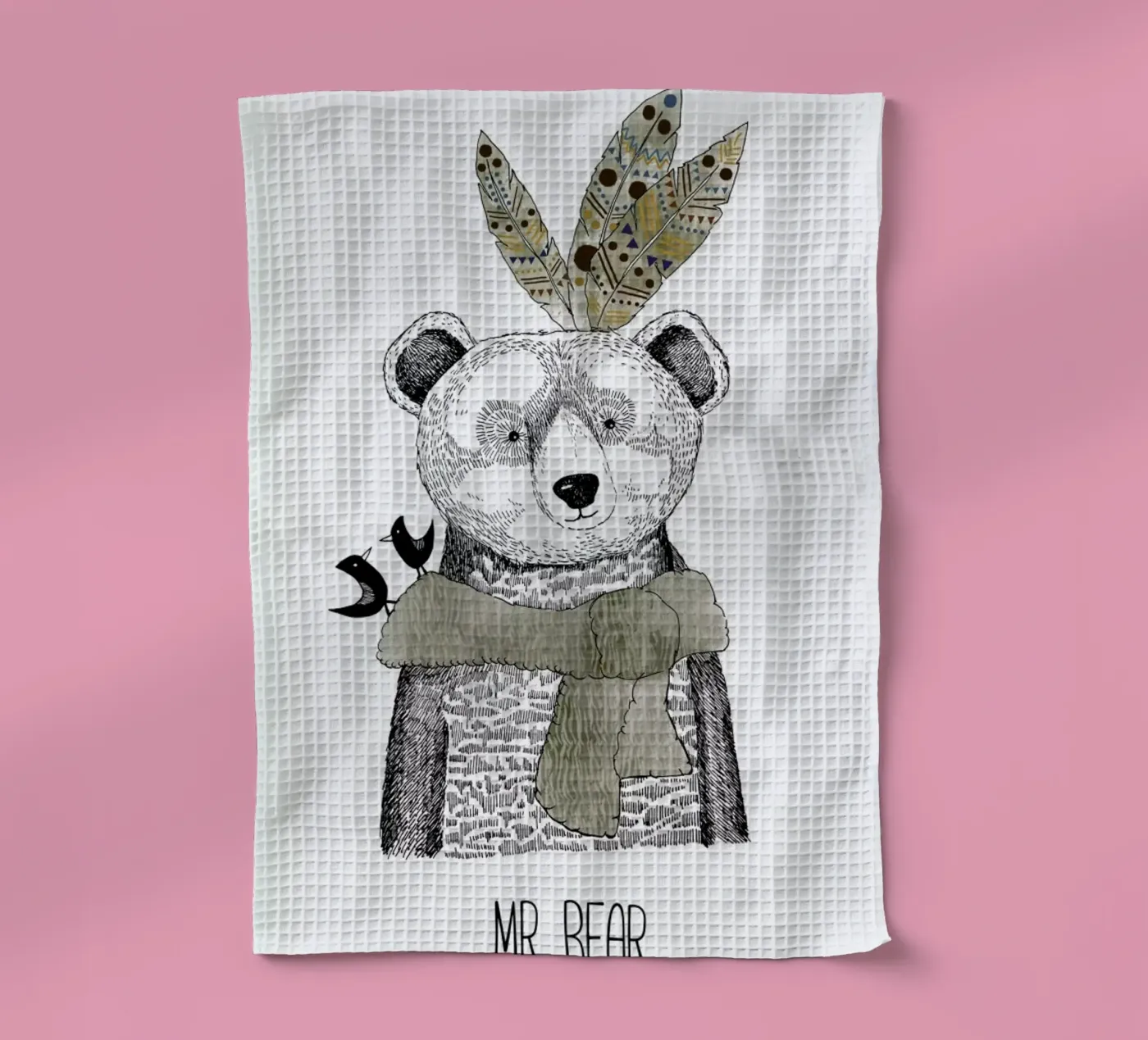 Mr Bear tea towel by Sabrina Ziegenhorn