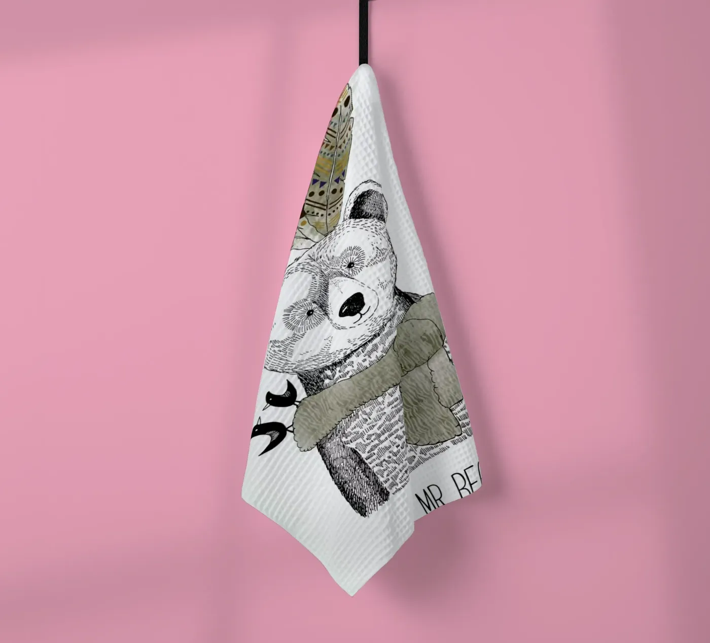 Mr Bear tea towel by Sabrina Ziegenhorn