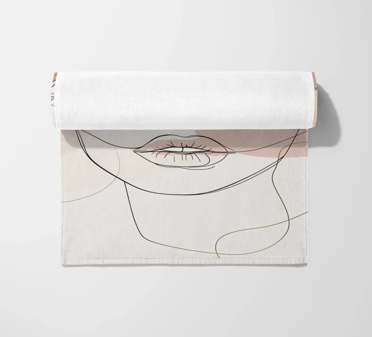 Womans face monoline telo mare da Synthaira
