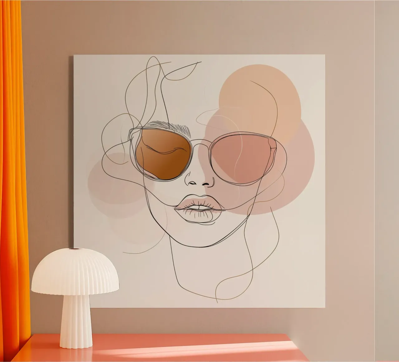 Womans face monoline plexiglass da Synthaira