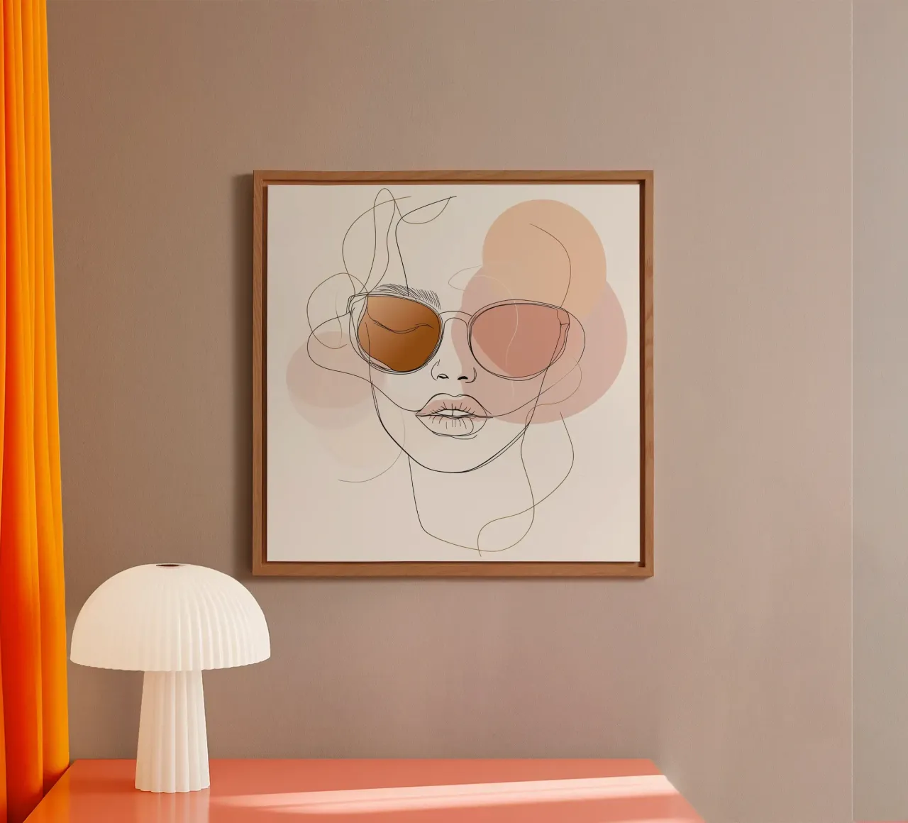 Womans face monoline Alu-Dibond von Synthaira