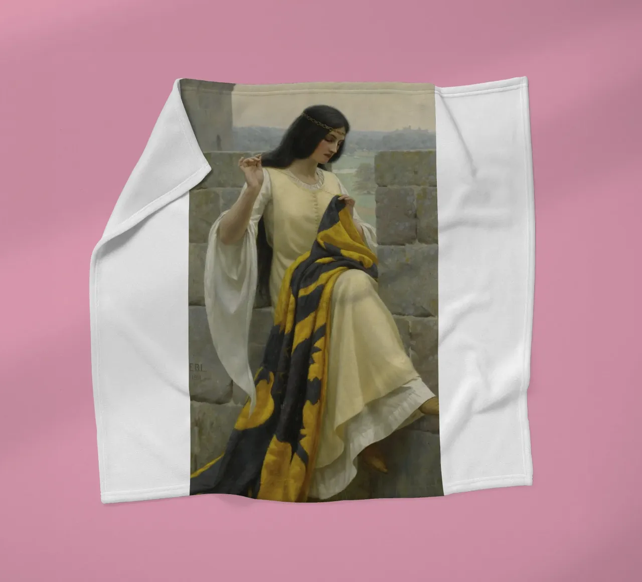 Edmund Blair Leighton - Cucitura dello standard coperta in pile da Timeless Artworks