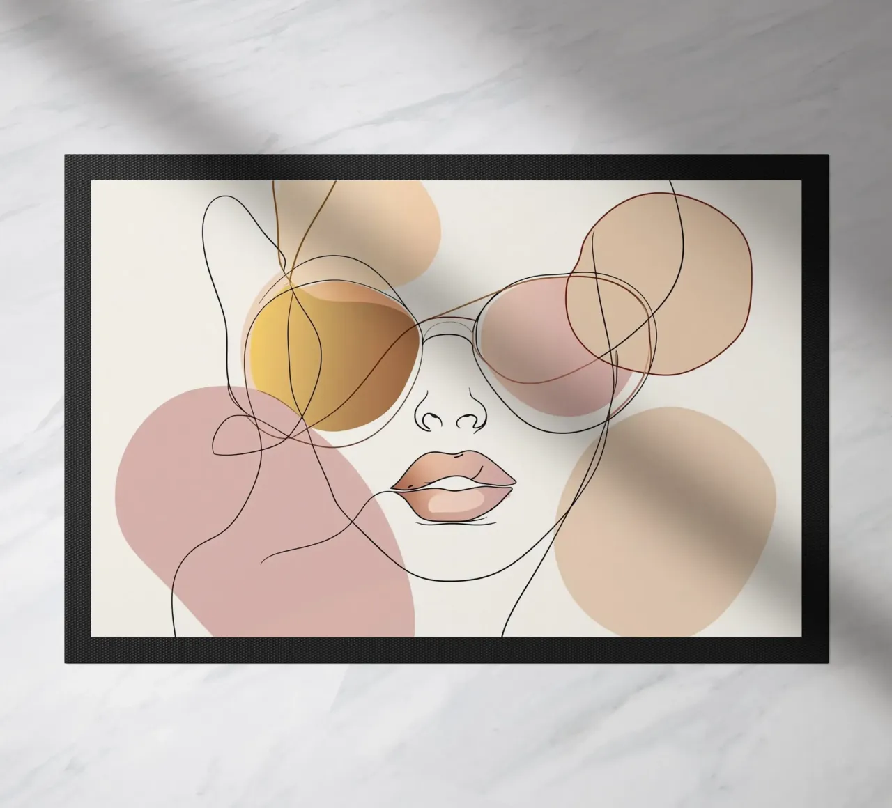 Tinted sunglasses- Playful Abstract Face Line Art Print zerbino da Synthaira