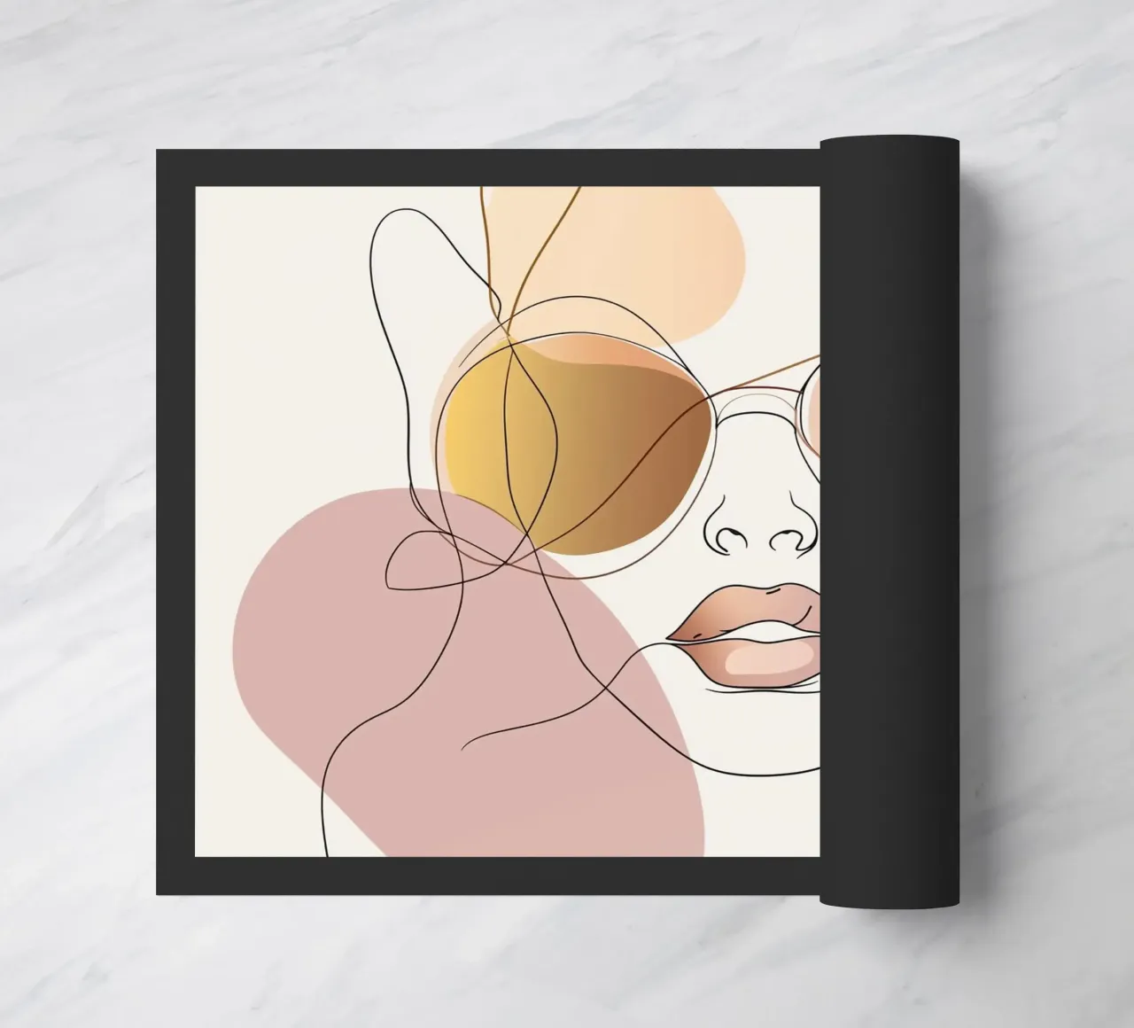 Tinted sunglasses- Playful Abstract Face Line Art Print zerbino da Synthaira