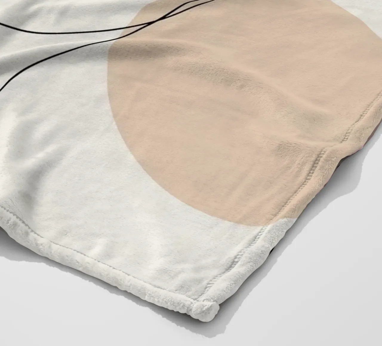 Tinted sunglasses- Playful Abstract Face Line Art Print coperta in pile da Synthaira