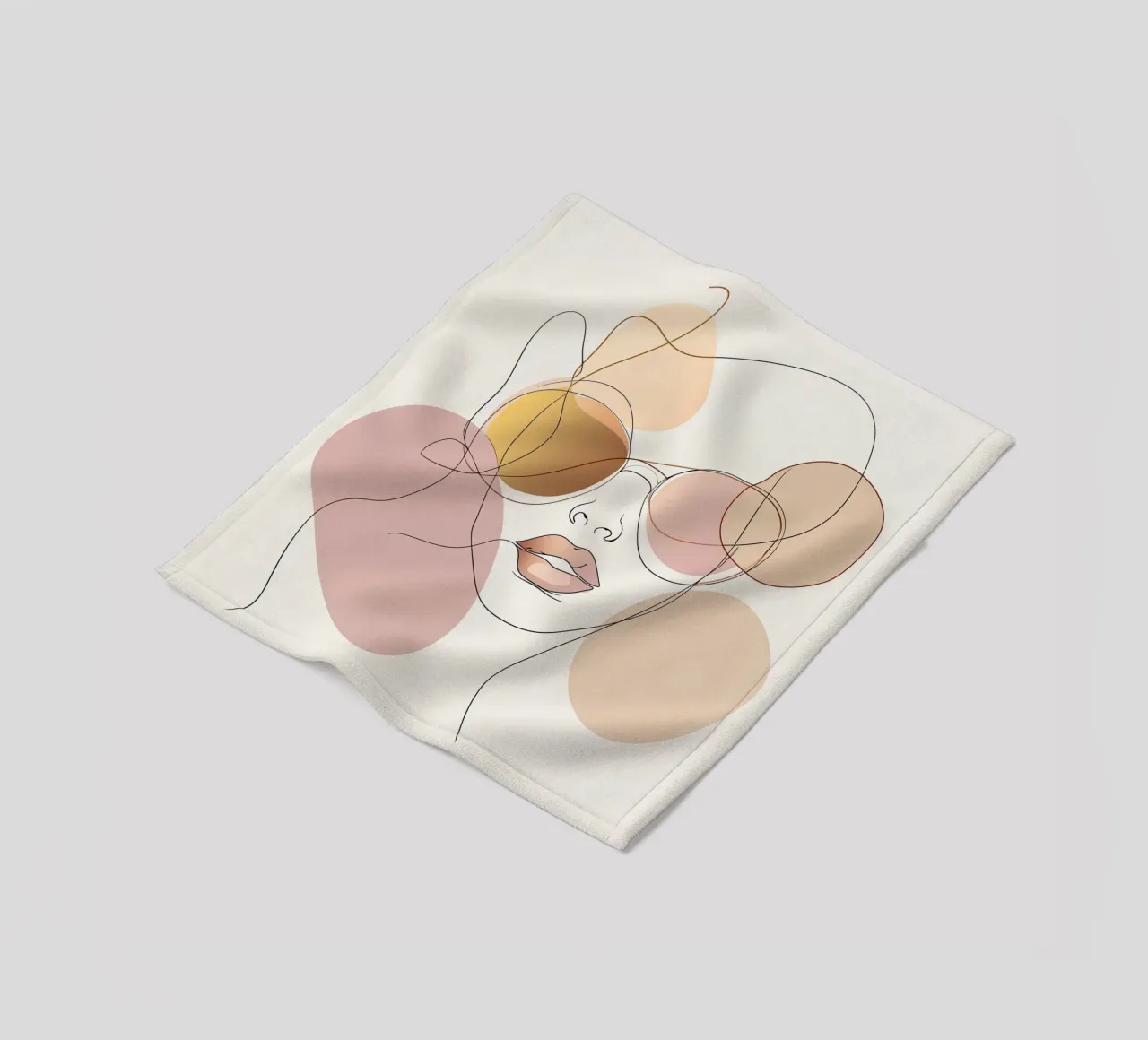 Tinted sunglasses- Playful Abstract Face Line Art Print coperta in pile da Synthaira