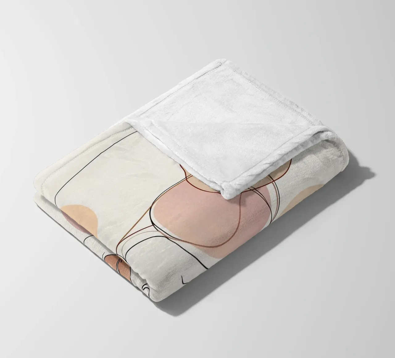 Tinted sunglasses- Playful Abstract Face Line Art Print coperta in pile da Synthaira