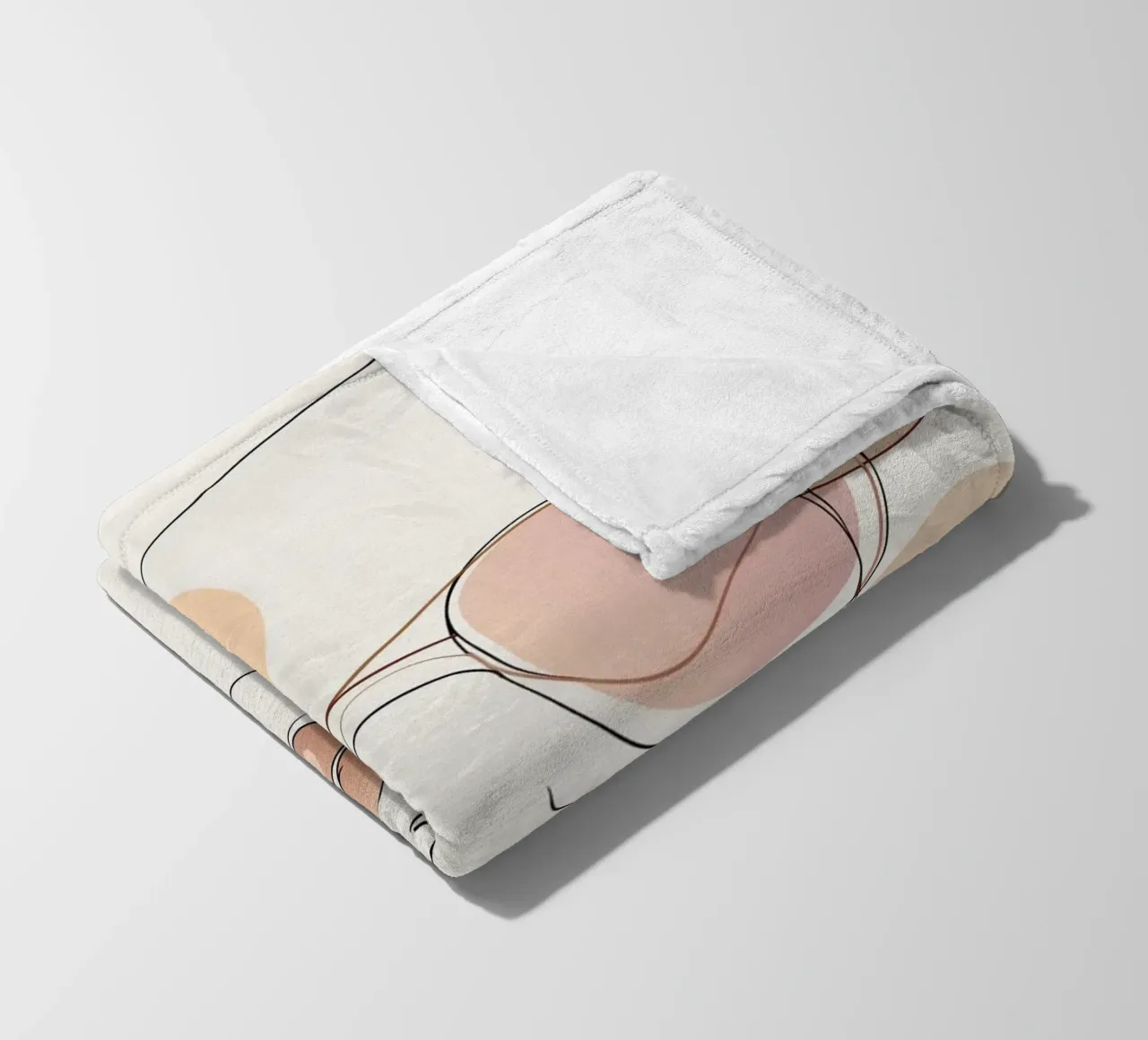 Tinted sunglasses- Playful Abstract Face Line Art Print coperta in pile da Synthaira