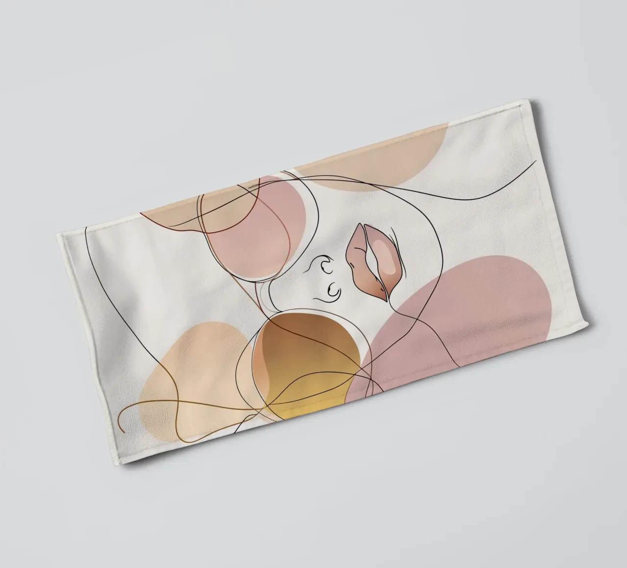 Tinted sunglasses- Playful Abstract Face Line Art Print asciugamano da bagno da Synthaira