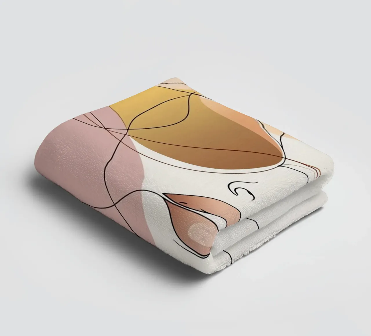 Tinted sunglasses- Playful Abstract Face Line Art Print asciugamano da bagno da Synthaira