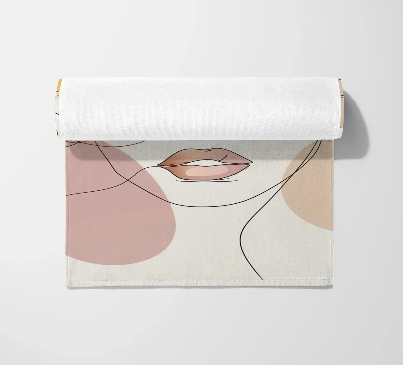 Tinted sunglasses- Playful Abstract Face Line Art Print telo mare da Synthaira