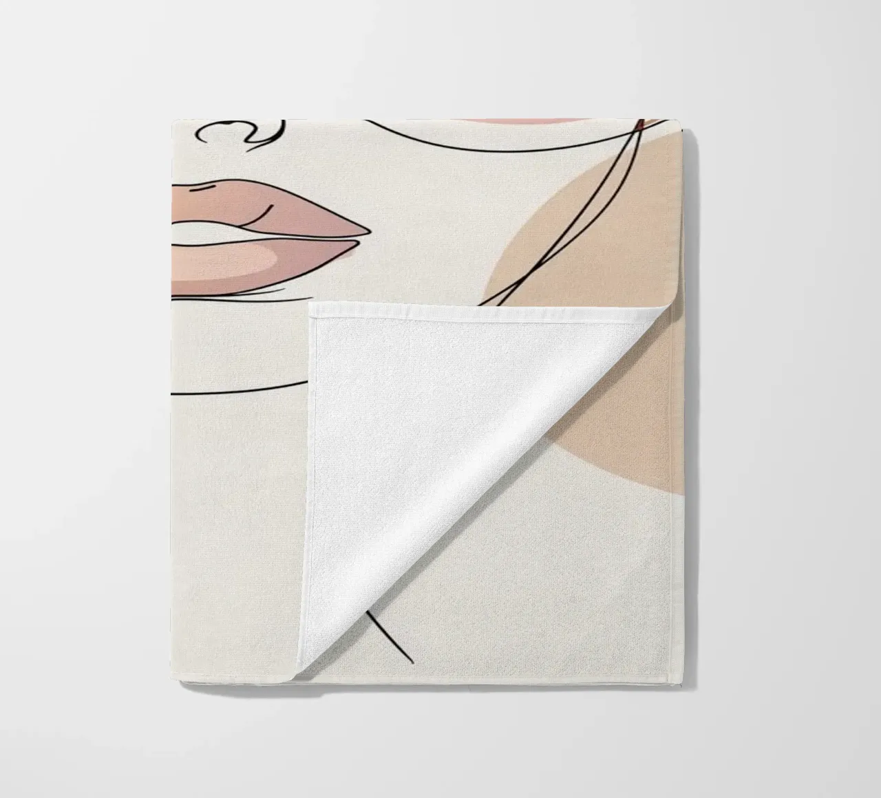Tinted sunglasses- Playful Abstract Face Line Art Print telo mare da Synthaira