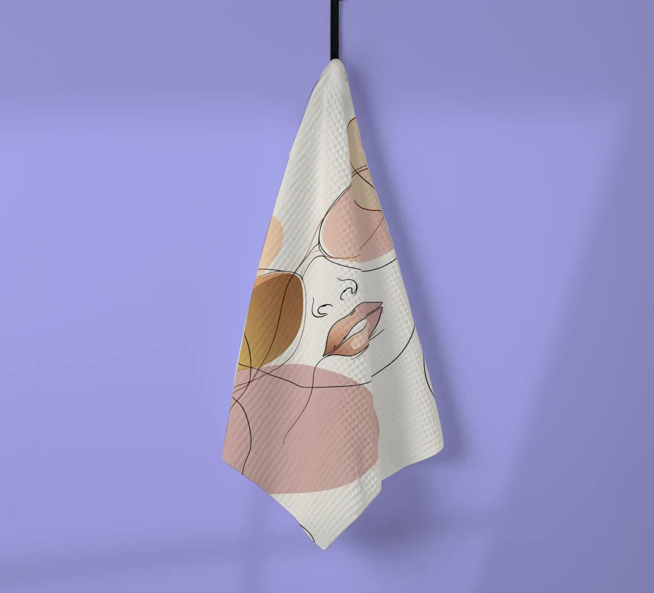 Tinted sunglasses- Playful Abstract Face Line Art Print canovaccio da cucina da Synthaira