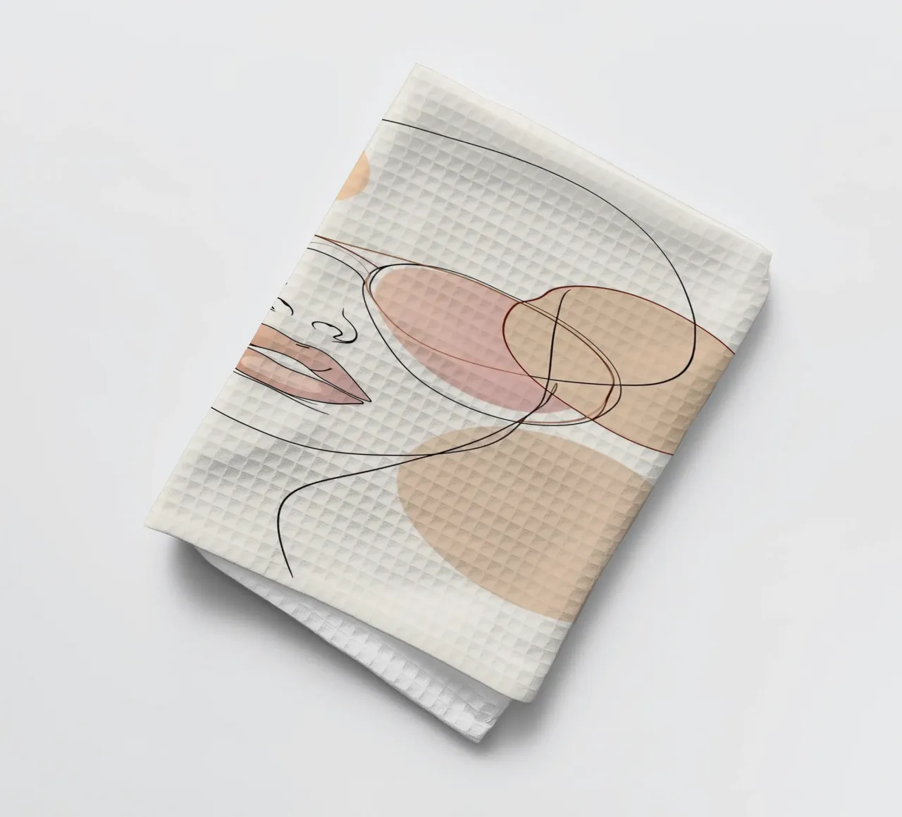 Tinted sunglasses- Playful Abstract Face Line Art Print canovaccio da cucina da Synthaira