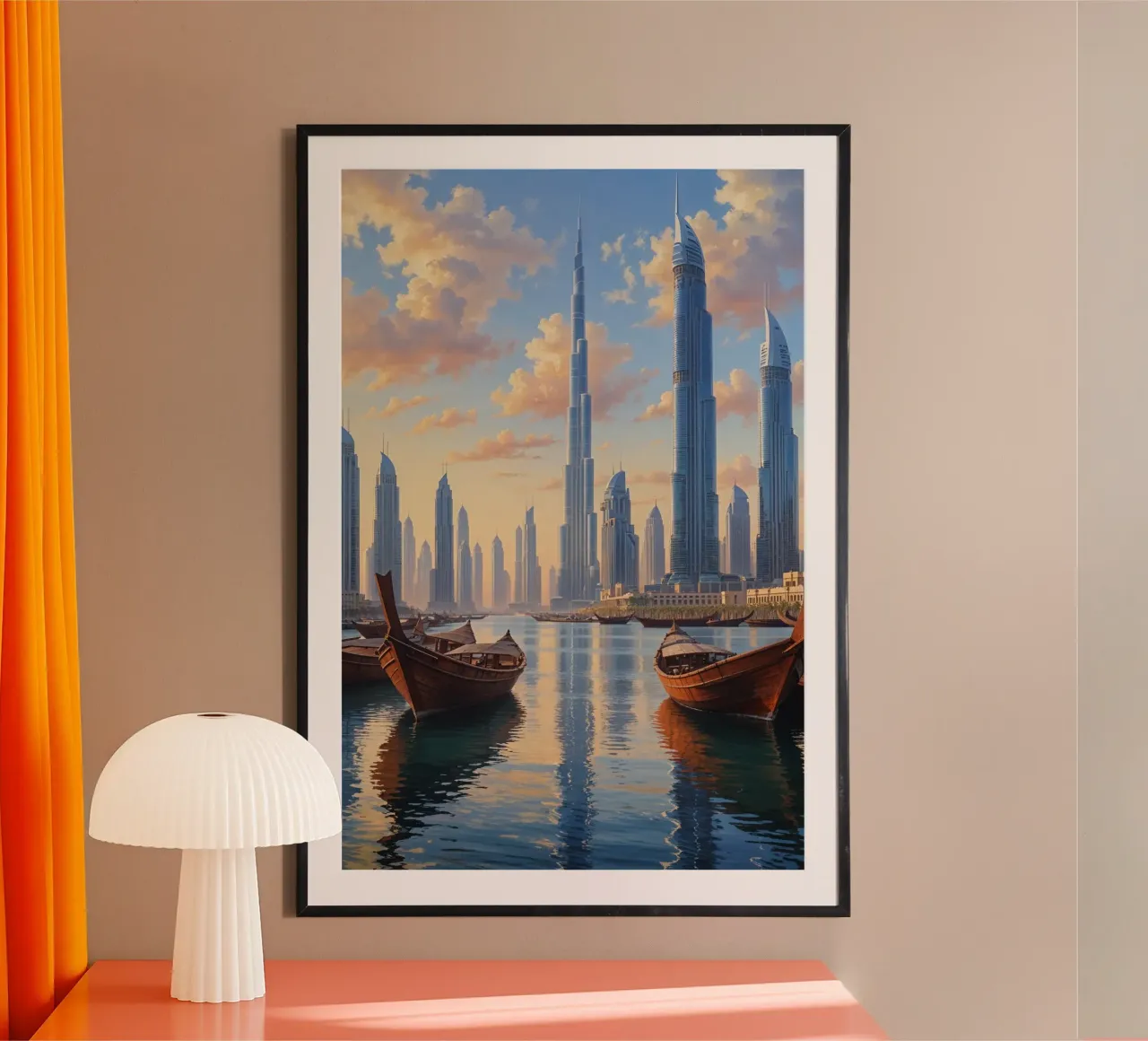 Golden Reflection of Dubai’s Skyline poster da AlbertKlee