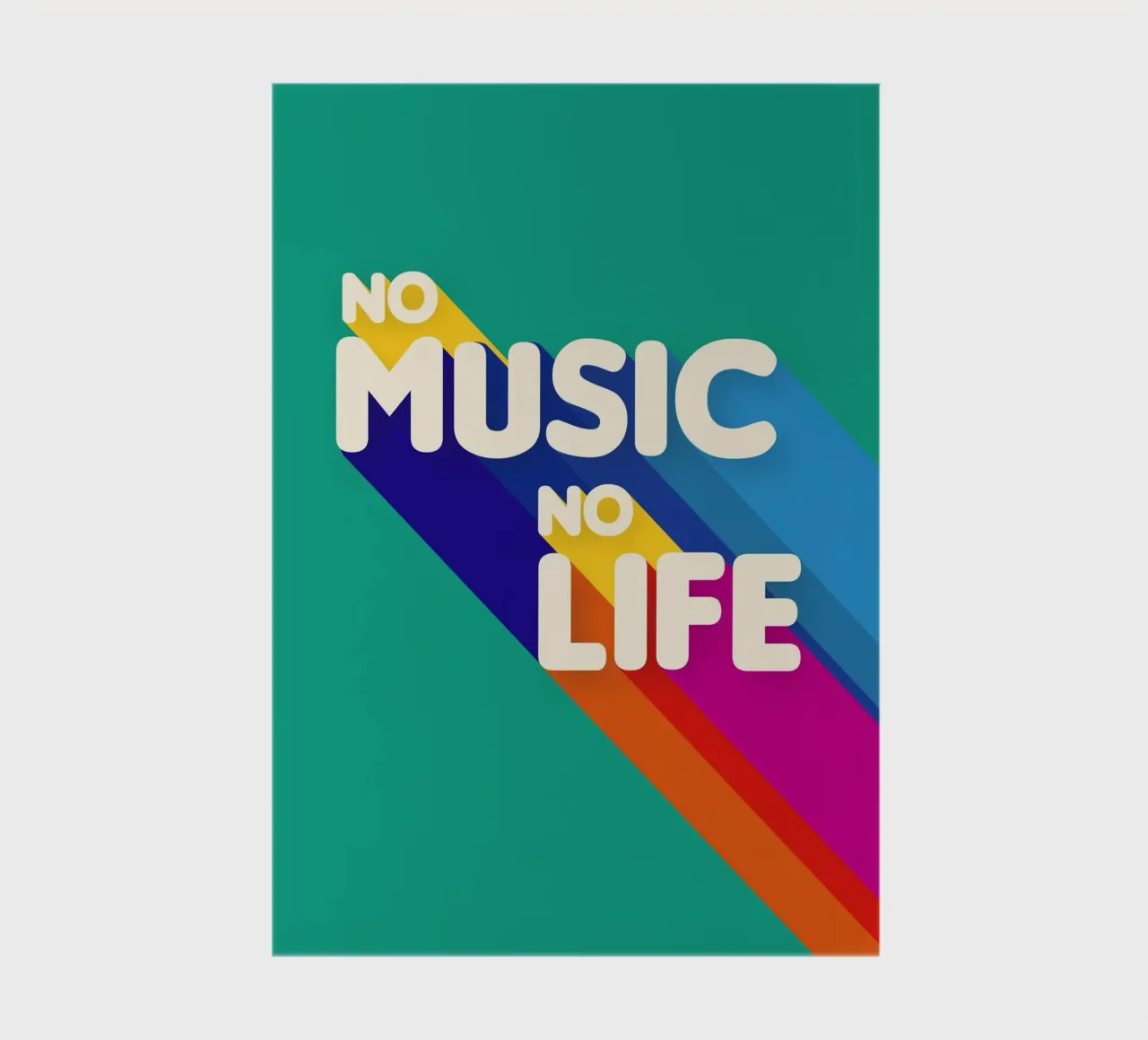 No Music No Life - Retro Typography with Rainbow Stripes carnet de notes de showmemars