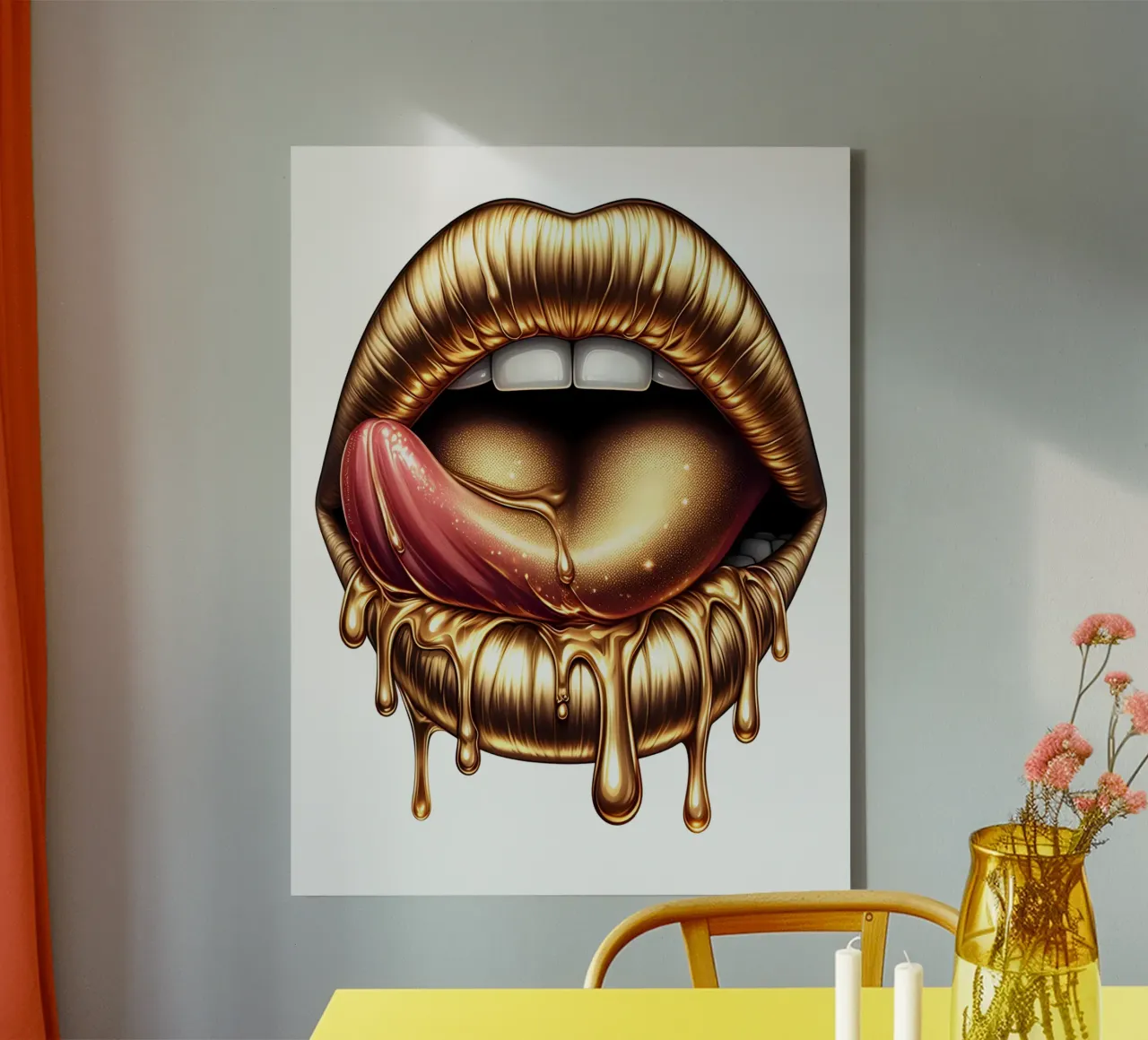 LABBRA RITRATTO DI MODA tela con Cornice a cassetta da ARTOMATIC