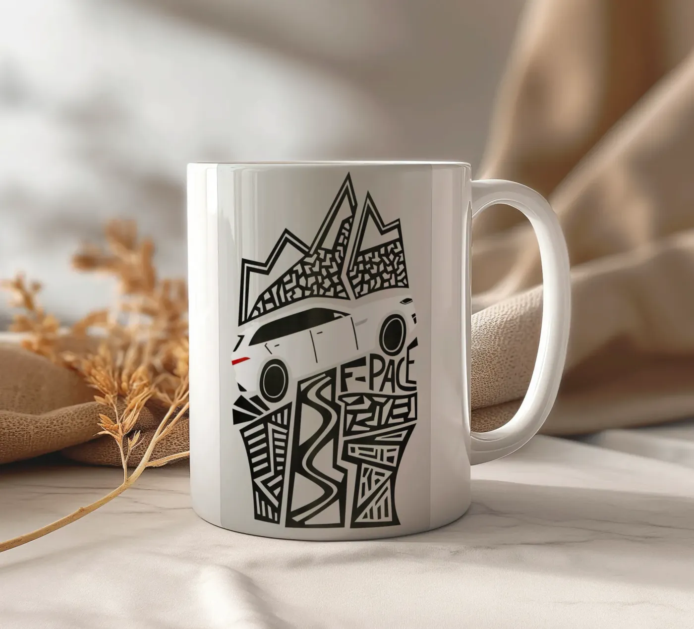 F Pace keramische mok van Fox & Velvet