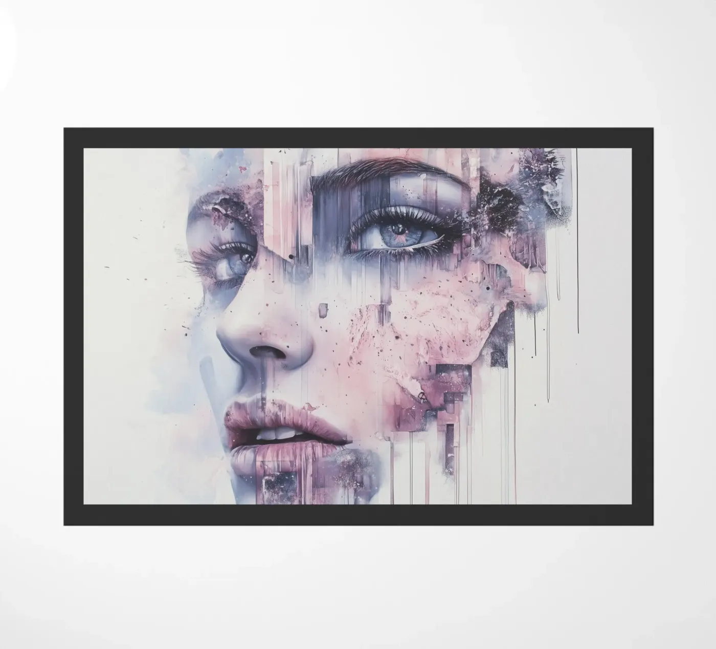 Abstract face doormat by Synthaira