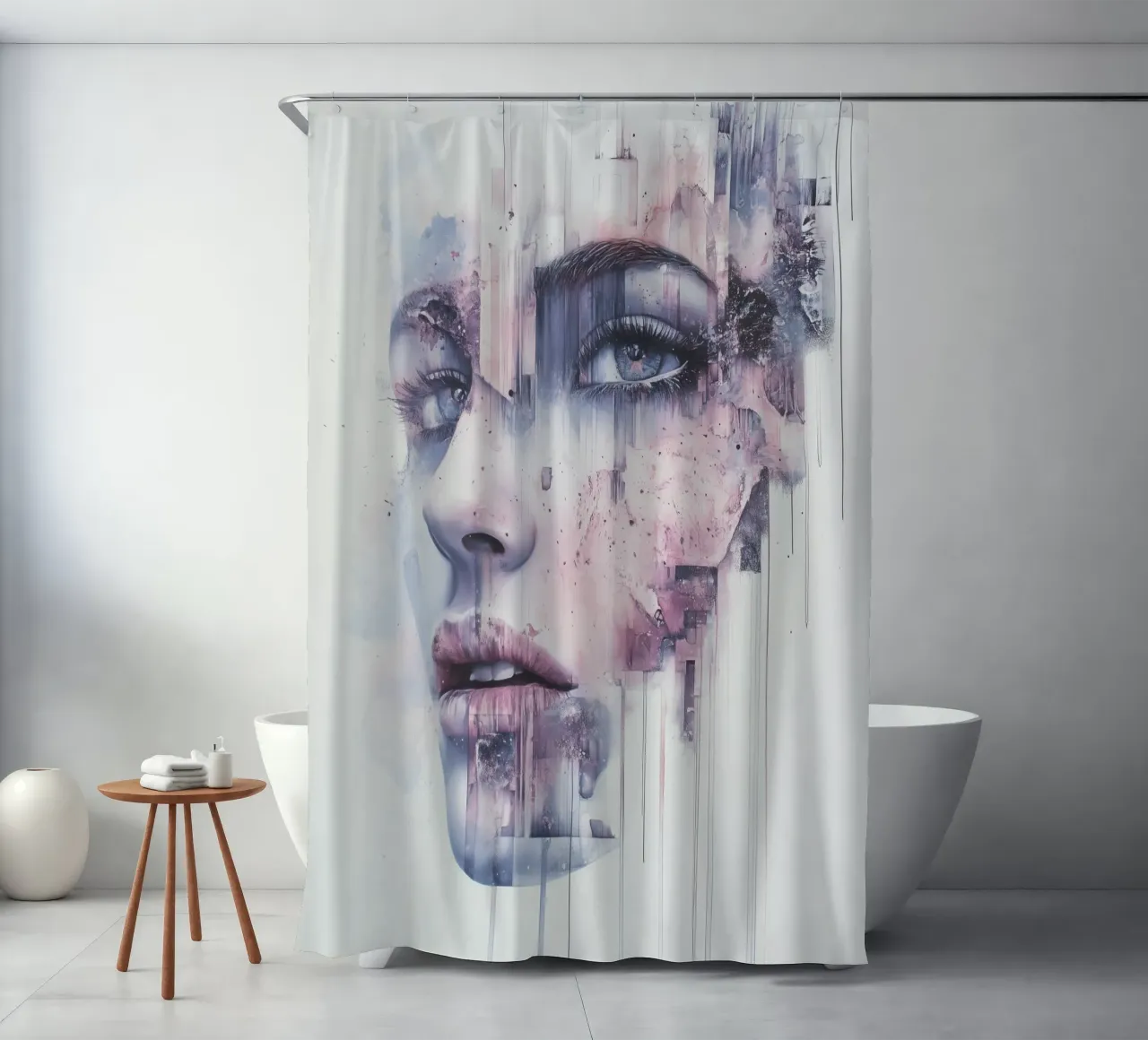 Abstract face tenda da doccia da Synthaira