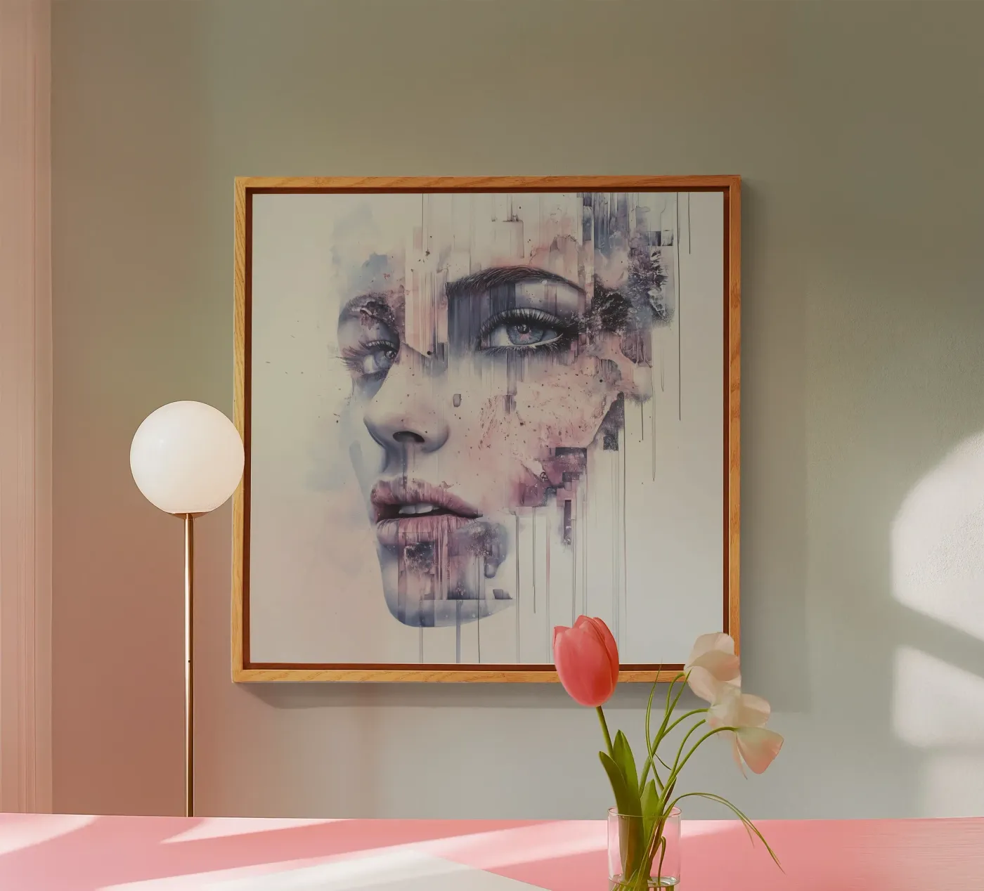 Abstract face Acryl-Glas von Synthaira
