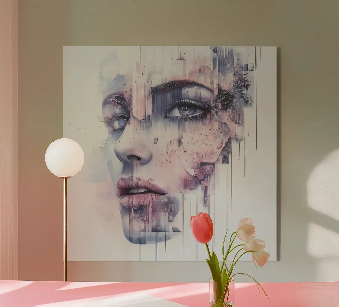 Abstract face Acryl-Glas von Synthaira