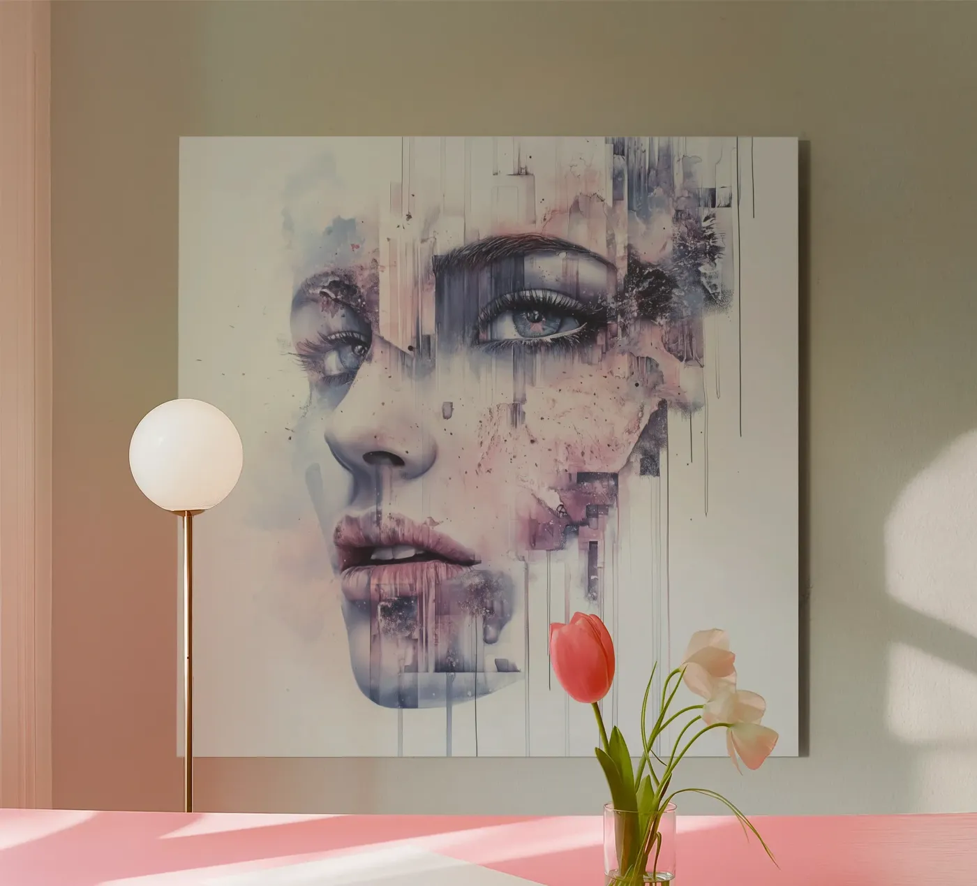 Abstract face pannello forex da Synthaira