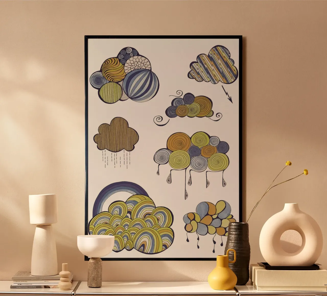 Wolken poster met aluminium frame van Sabrina Ziegenhorn