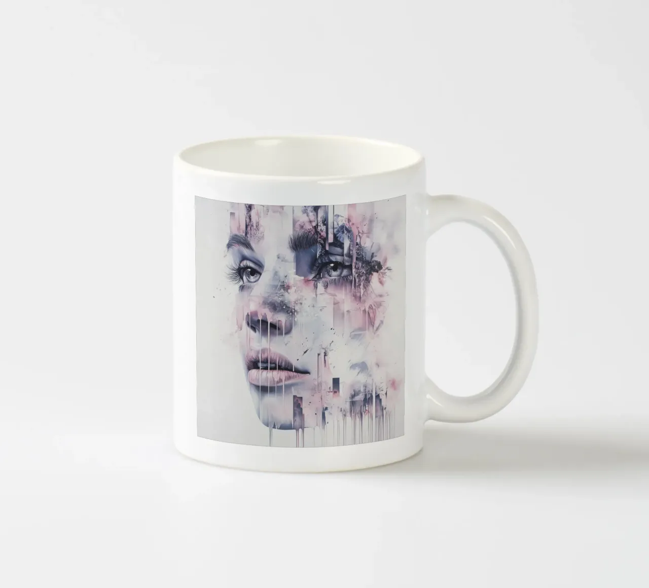 Abstract face tazza in ceramica da Synthaira