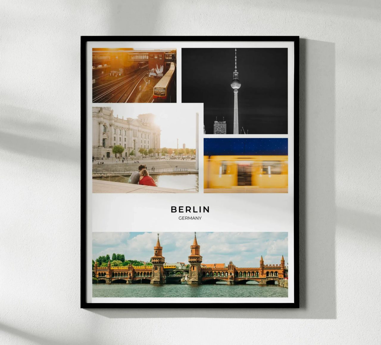 Berlin Foto Collage - Stadtansichten für "Bärlin"-Liebhaber Poster von Bold and Retro