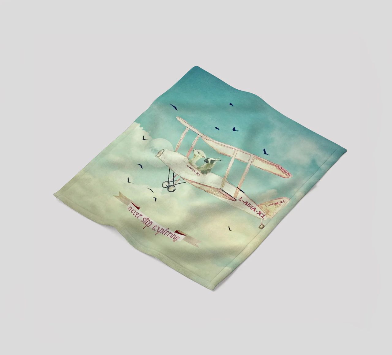 Never Stop Exploring III - FUNNY ALPACAS ON TOUR fleece blanket by Monika Strigel