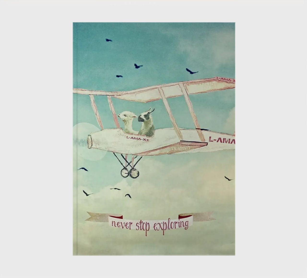 Never Stop Exploring III - FUNNY ALPACAS ON TOUR notebook by Monika Strigel
