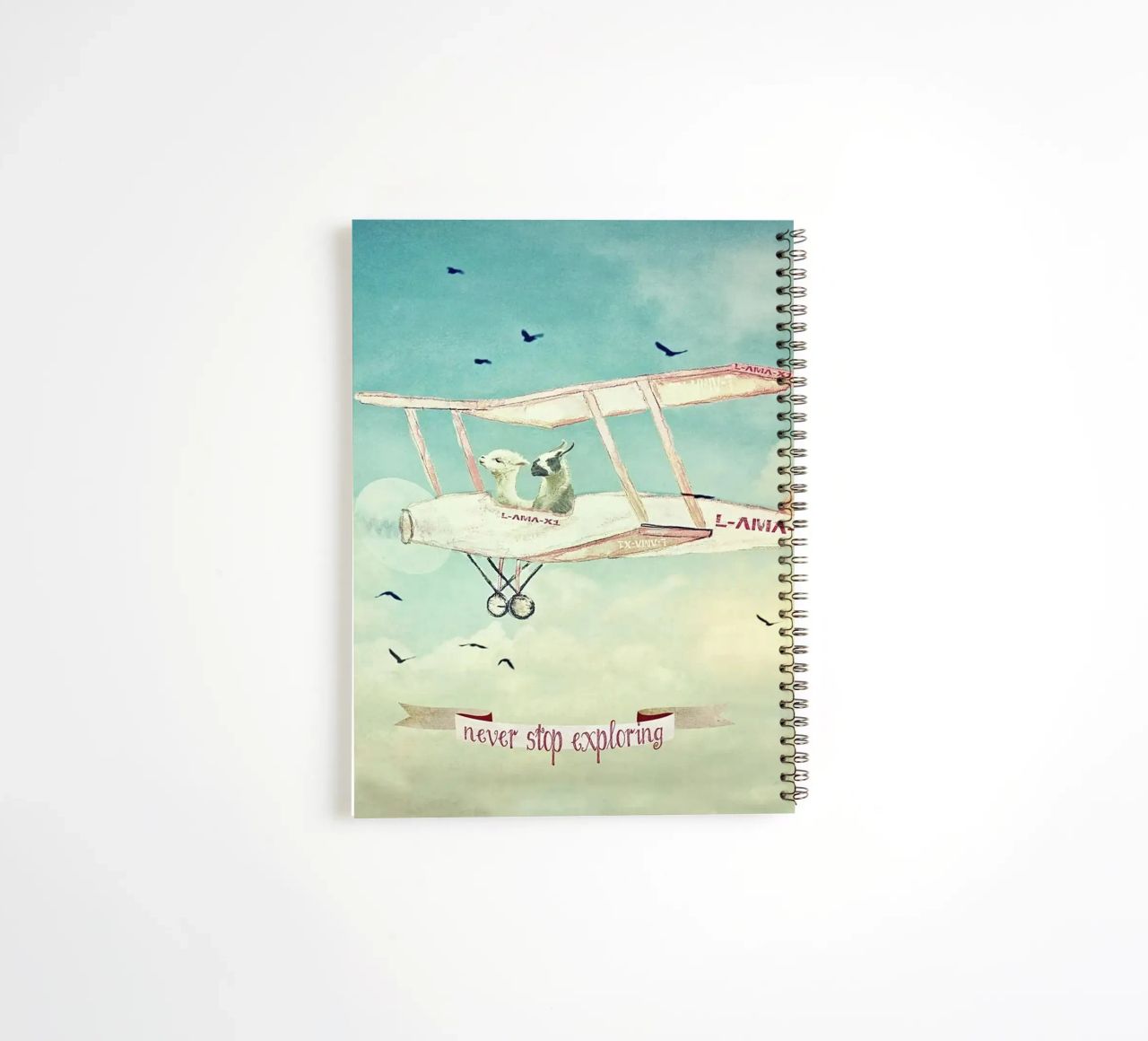 Never Stop Exploring III - FUNNY ALPACAS ON TOUR spiral notebook by Monika Strigel