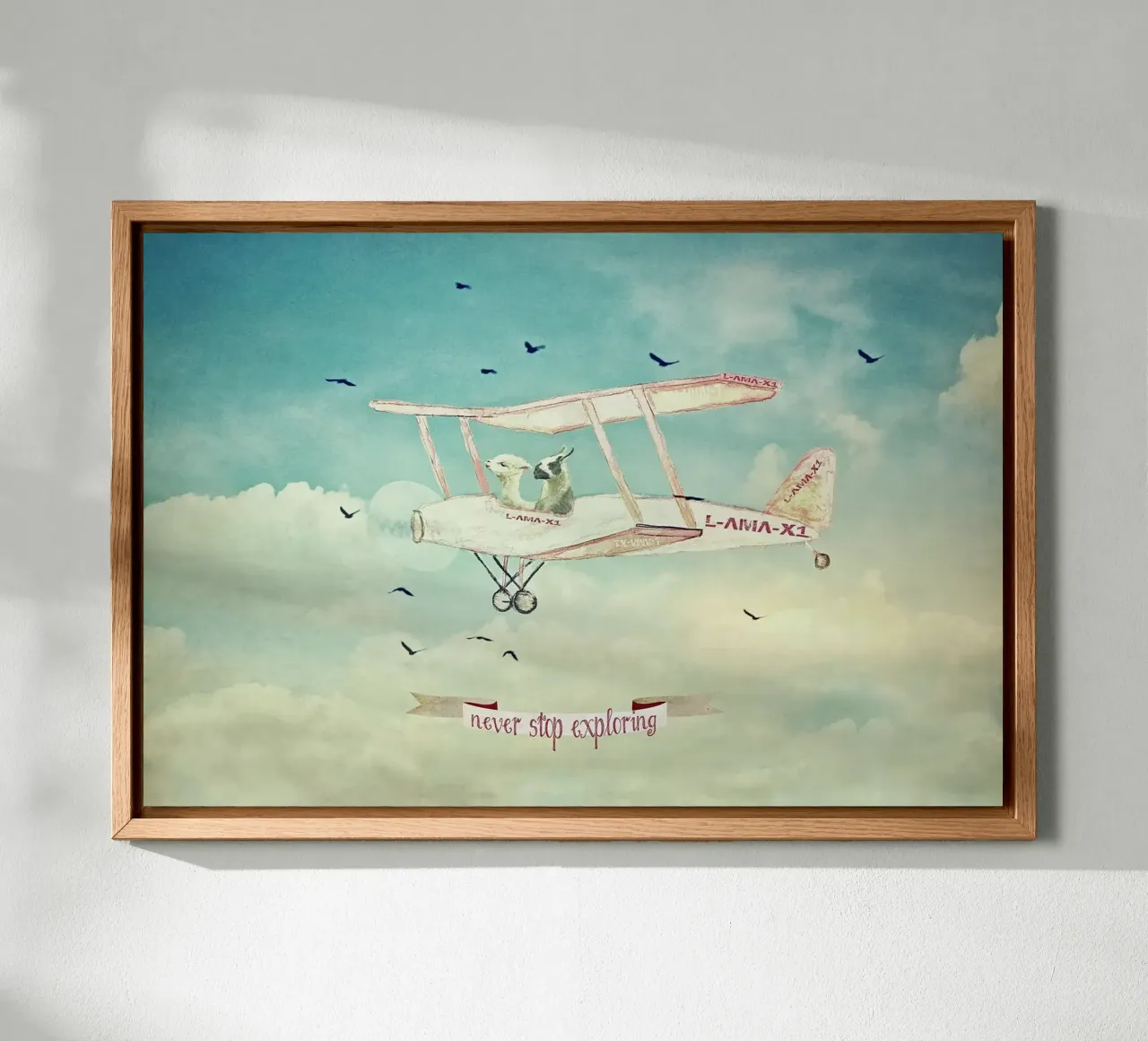 Never Stop Exploring III - FUNNY ALPACAS ON TOUR canvas by Monika Strigel