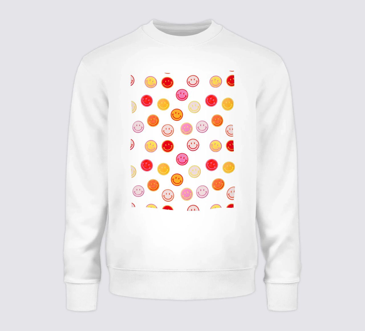 Smiling face colorful pattern in pink felpa da showmemars