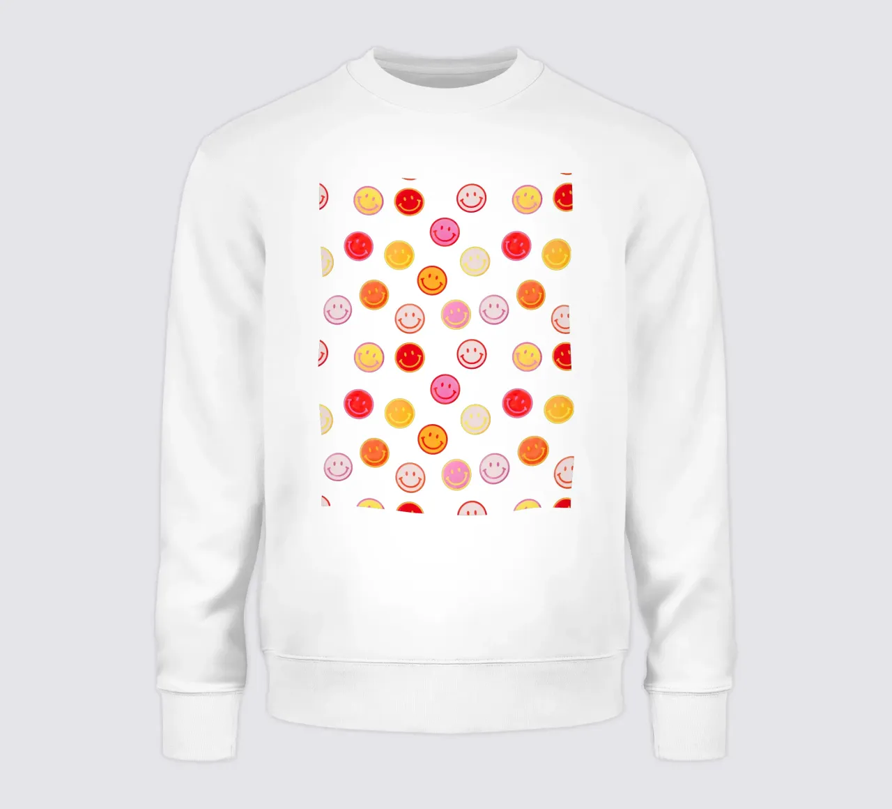 Smiling face colorful pattern in pink sweat de showmemars