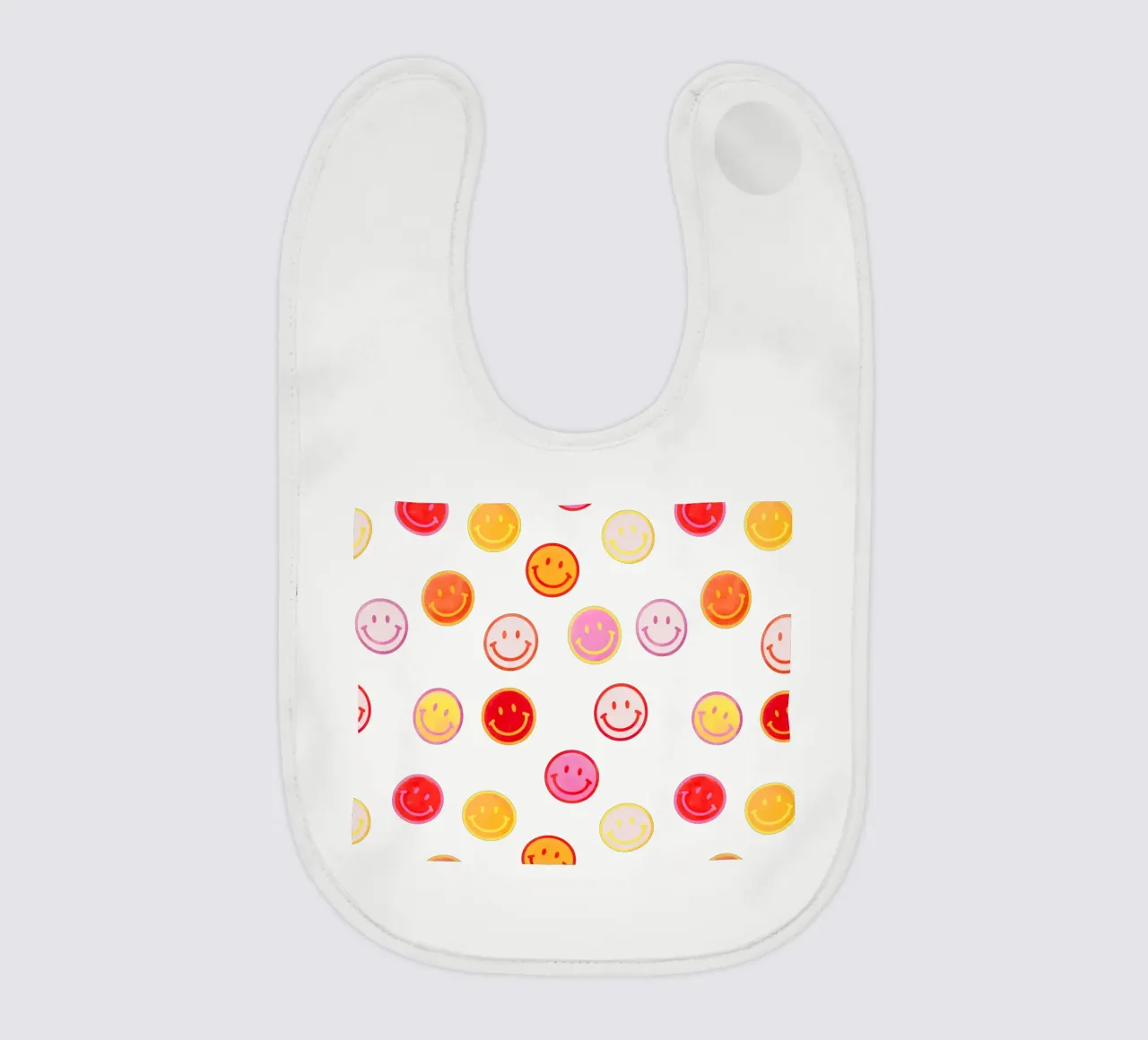 Smiling face colorful pattern in pink bavaglino da showmemars