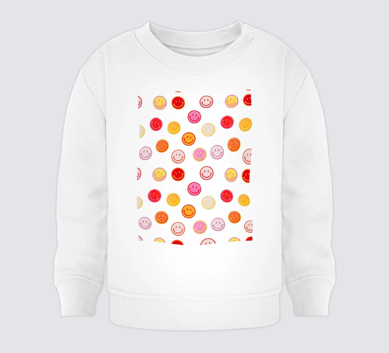 Smiling face colorful pattern in pink felpa neonato da showmemars