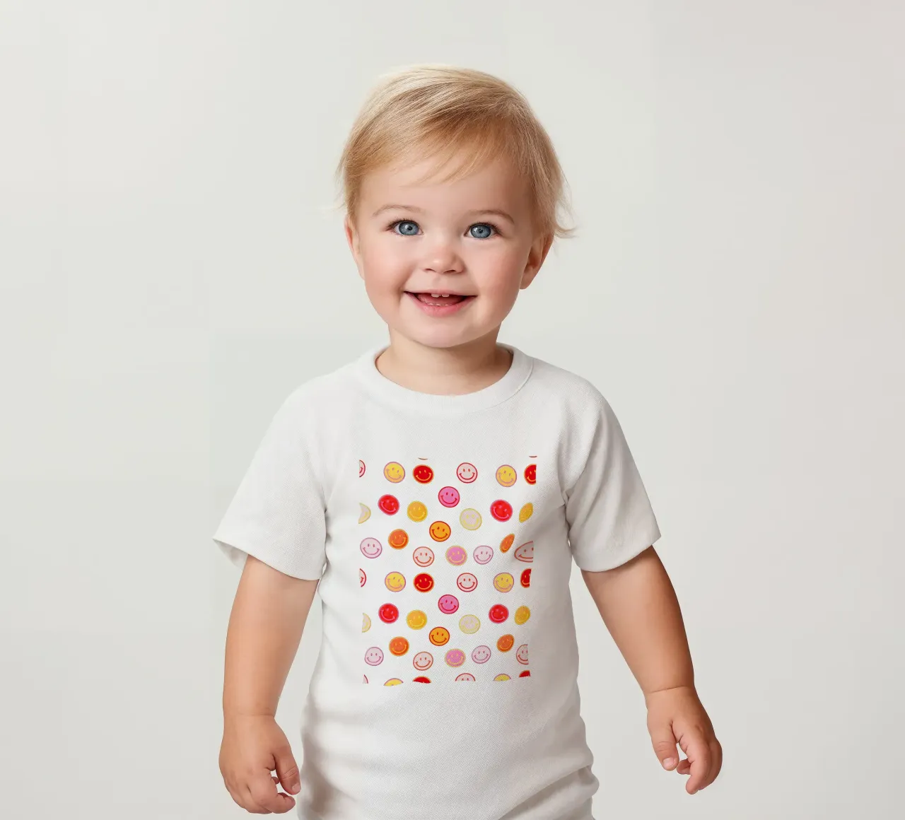 Smiling face colorful pattern in pink maglietta neonato da showmemars