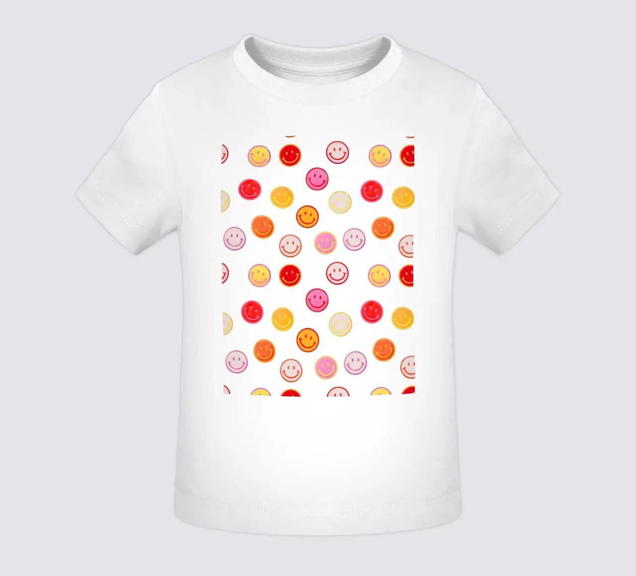Smiling face colorful pattern in pink camiseta de bebé de showmemars