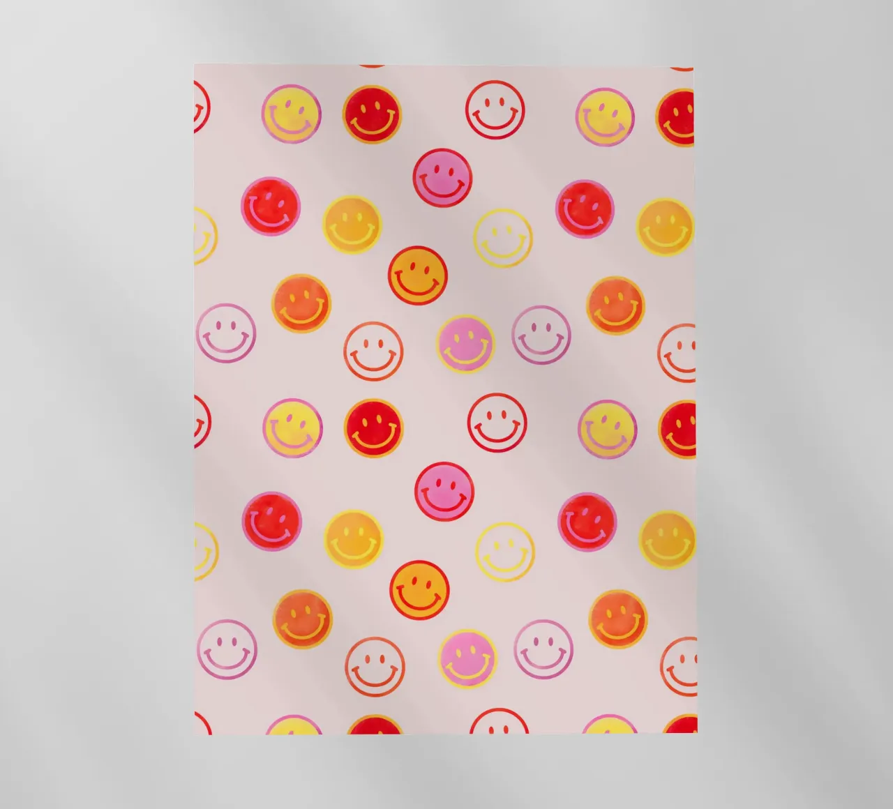 Smiling face colorful pattern in pink backlit folie van showmemars