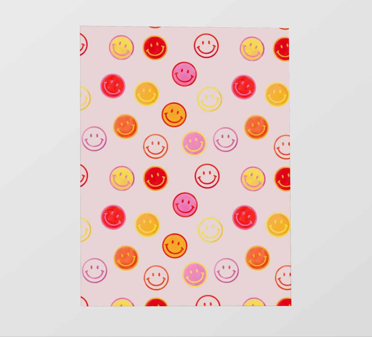 Smiling face colorful pattern in pink pellicola backlit da showmemars