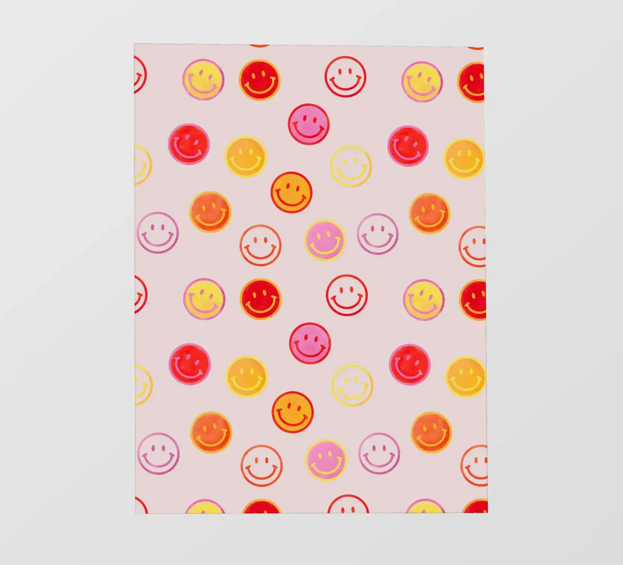 Smiling face colorful pattern in pink backlit folie van showmemars