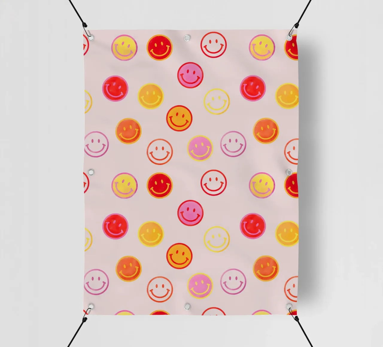 Smiling face colorful pattern in pink pvc-zeil van showmemars